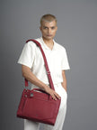 Informal Pinatex Laptop Bag - Mulberry -  KAAMNA