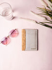 Passport Holder In Pearl White Cork -  KAAMNA