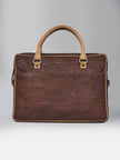 Laptop Bag with Tab In Brown Cork -  KAAMNA