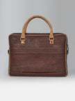 Laptop Bag with Tab In Brown Cork -  KAAMNA