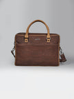 Laptop Bag with Tab In Brown Cork -  KAAMNA