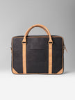 Slim Laptop Bag In Black Cork -  KAAMNA