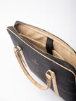 Slim Laptop Bag In Black Cork -  KAAMNA