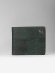 Forest Green Cork Bifold Flap Wallet -  KAAMNA