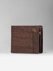 Wood Brown Cork Bifold Flap Wallet -  KAAMNA